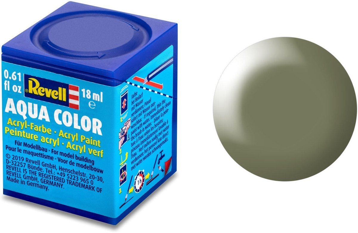 Revell hobbyverf acrylverf – aqua #362 greyish green – satin – ral6013 – acryl – verf potje – 18 ml