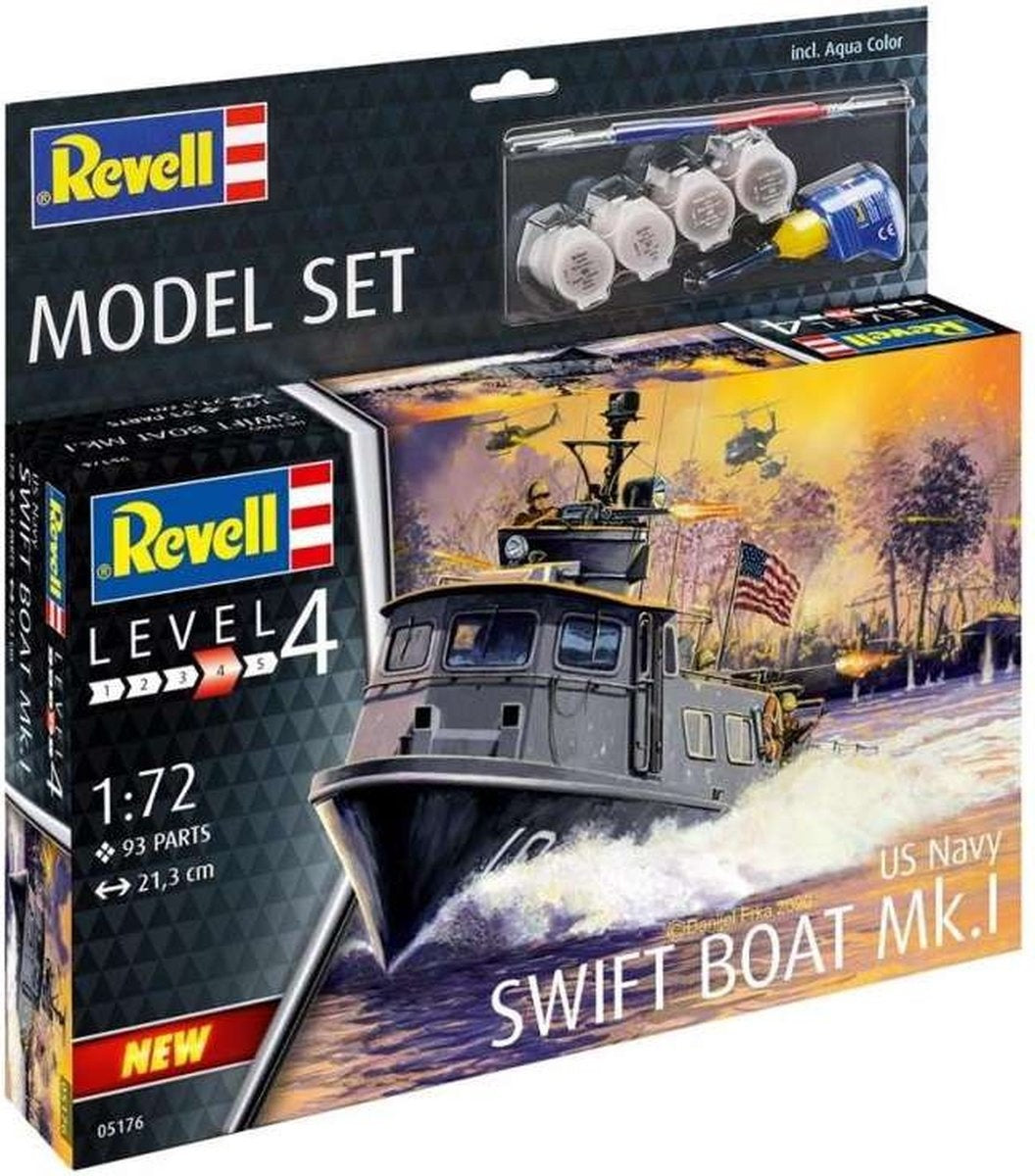 Revell modelbouwpakket militaire voertuigen – 65176 us navy swift boat mk.i – model set plastic – 1:72 – modelbouw