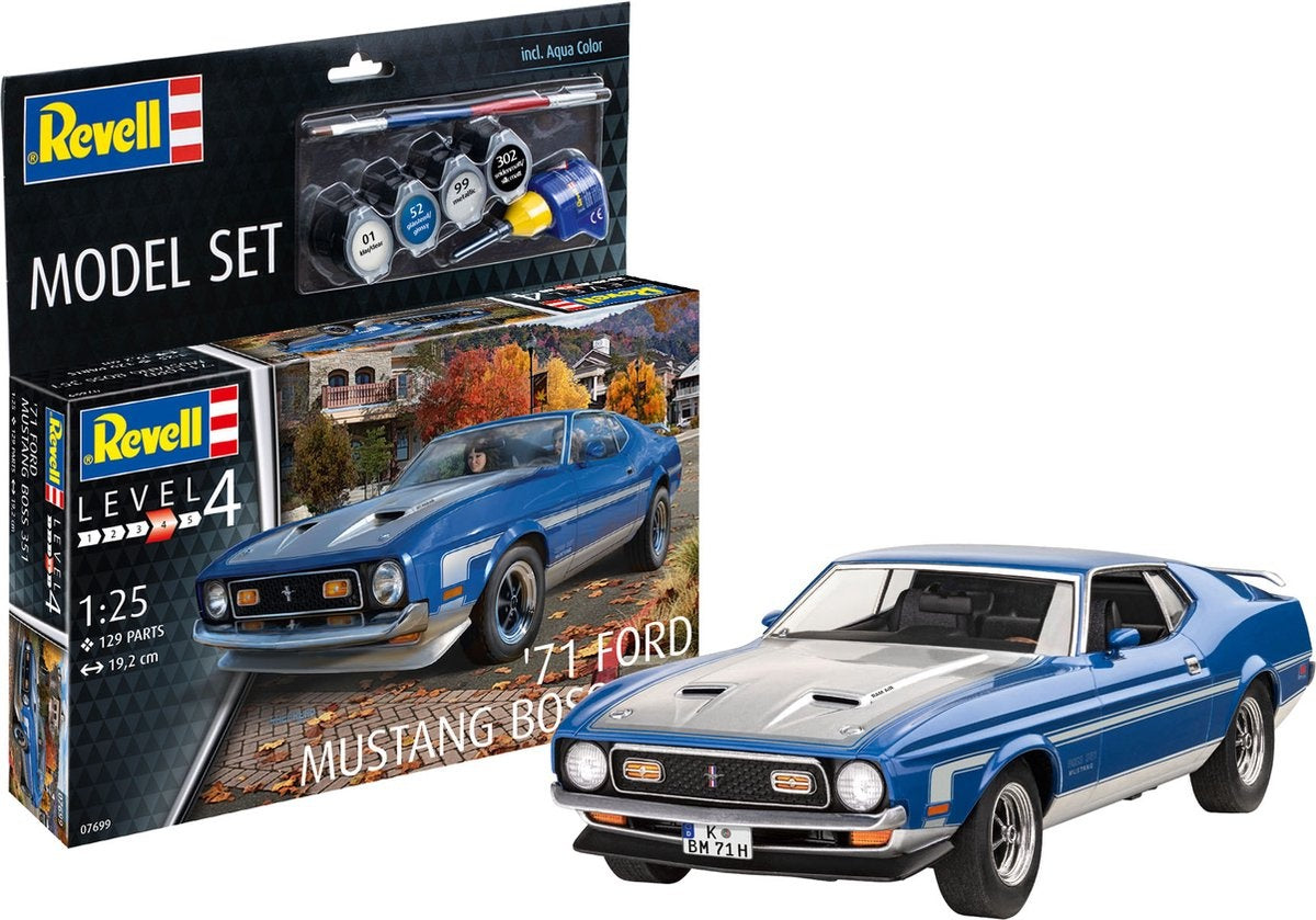 Revell modelbouwpakket auto – 67699 71 ford mustang boss 351 – model set plastic – 1:25 – modelbouw