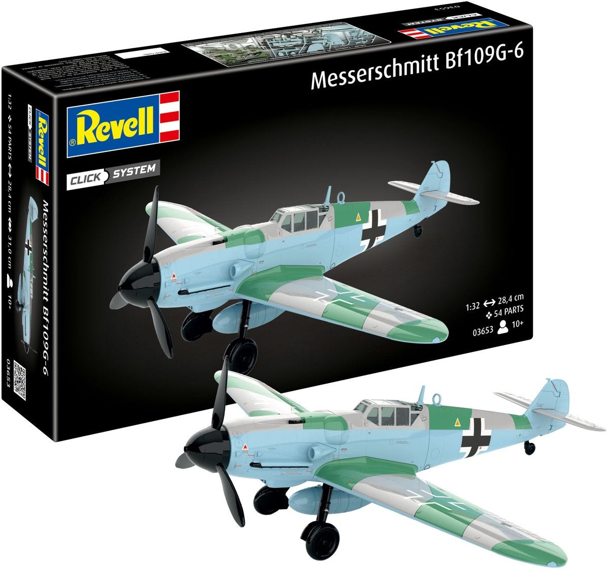 Revell modelbouwpakket militaire voertuigen – 03653 messerschmitt bf109g-6 – easy click system plastic – 1:32 – modelbouw