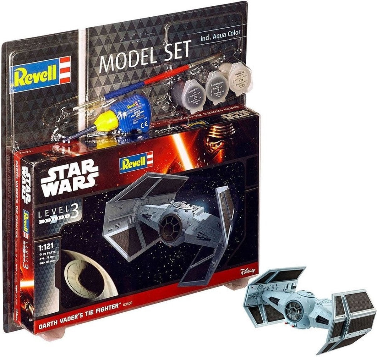 Revell – 63602 star wars darth vaders tie fighter – model set plastic – 1:121 – modelbouw
