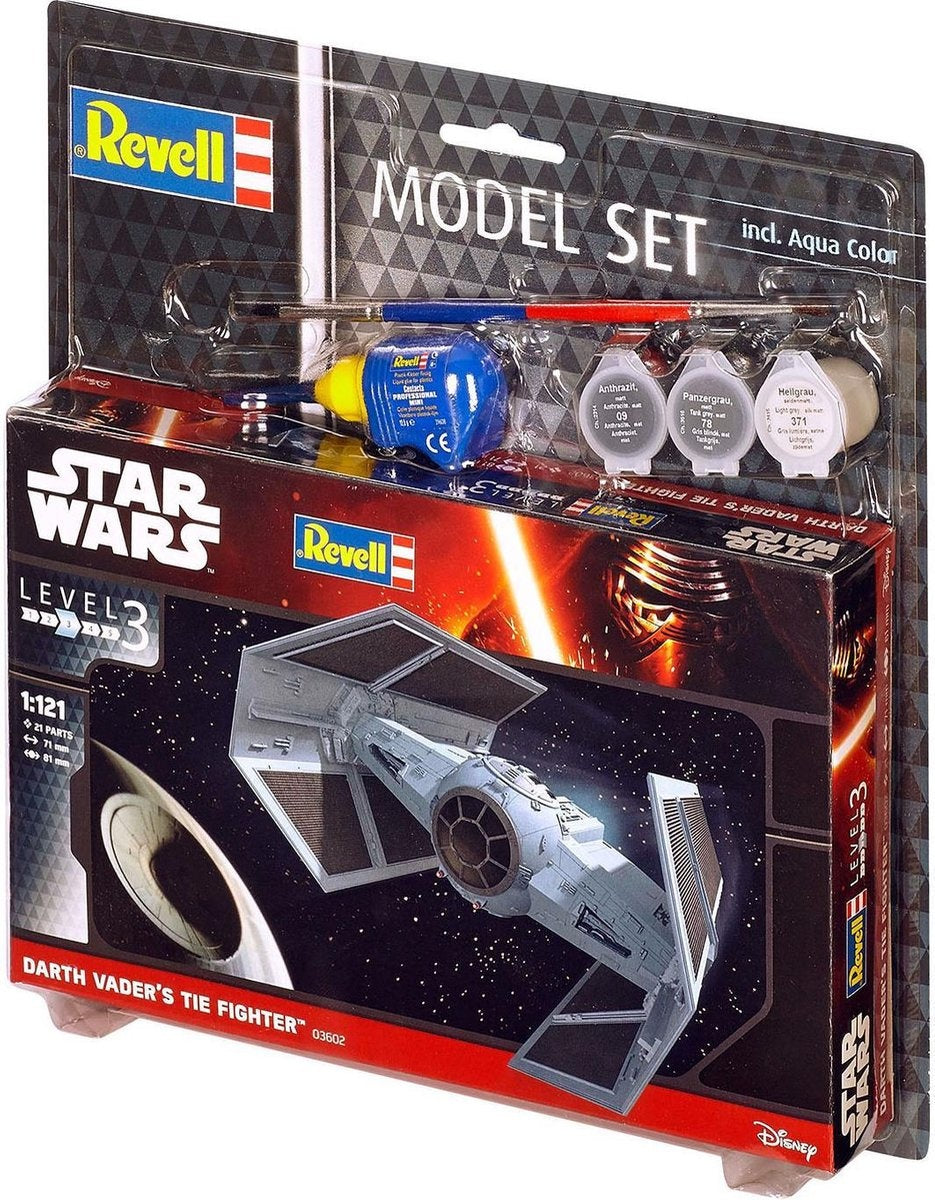 Revell – 63602 star wars darth vaders tie fighter – model set plastic – 1:121 – modelbouw