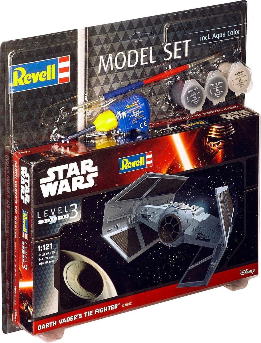 Revell – 63602 star wars darth vaders tie fighter – model set plastic – 1:121 – modelbouw