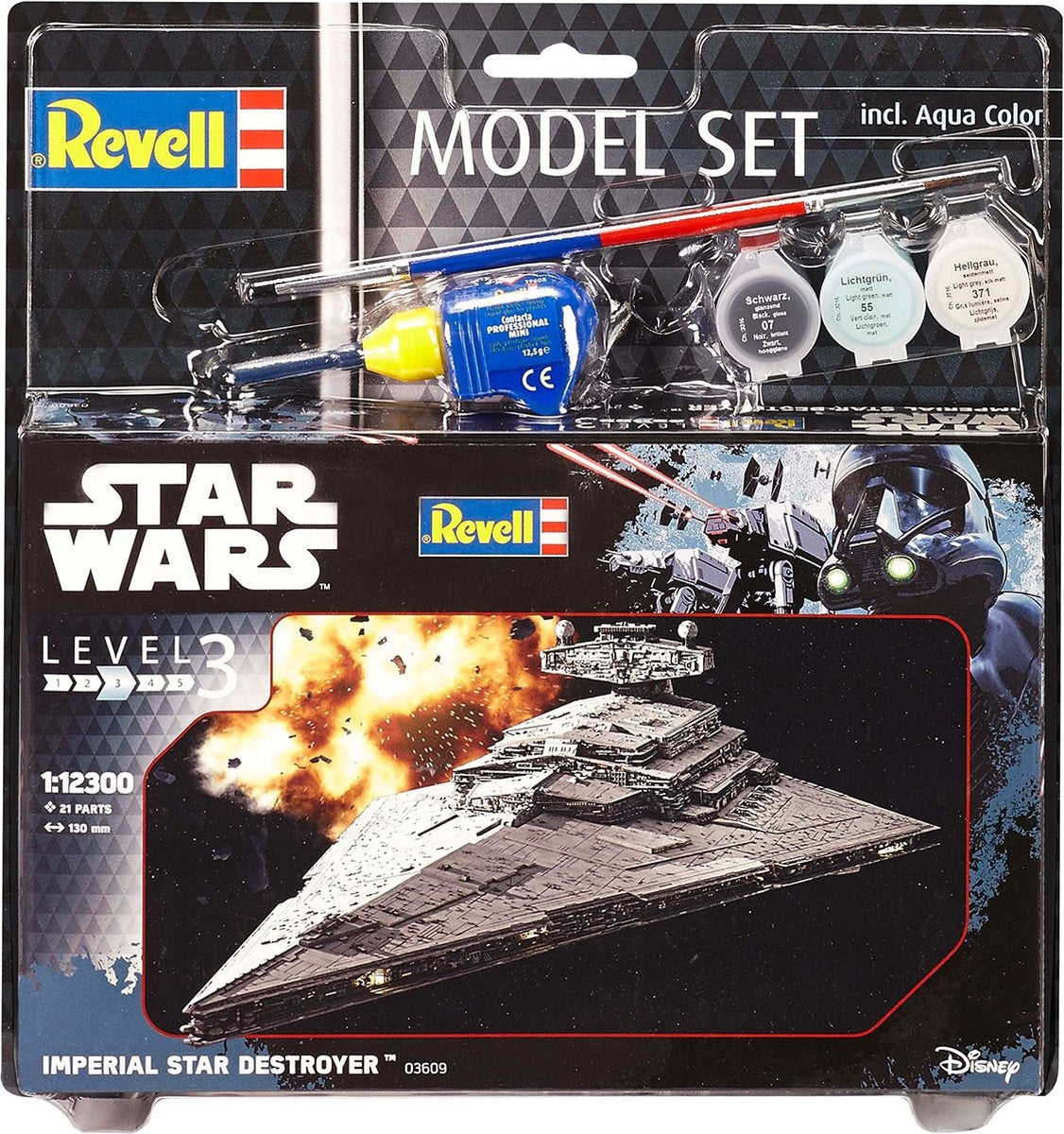 Revell – 63609 star wars imperial star destroyer – model set plastic – 1:12300 – modelbouw