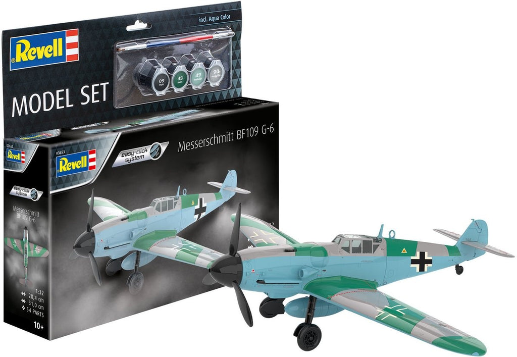 Revell modelbouwpakket militaire voertuigen – 63653 messerschmitt bf109g-6 – easy click system – model set plastic – 1:32 – modelbouw