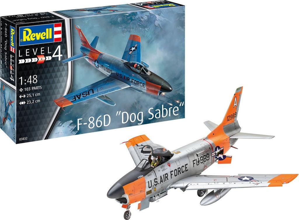 Revell modelbouwpakket militaire voertuigen – 63832 f-86d dog sabre – model set plastic – 1:48 – modelbouw