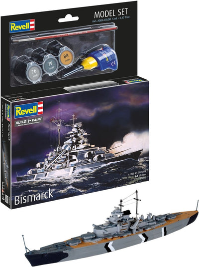 Revell modelbouwpakket schepen – 65802 bismarck ship – model set plastic – 1:1200 – modelbouw