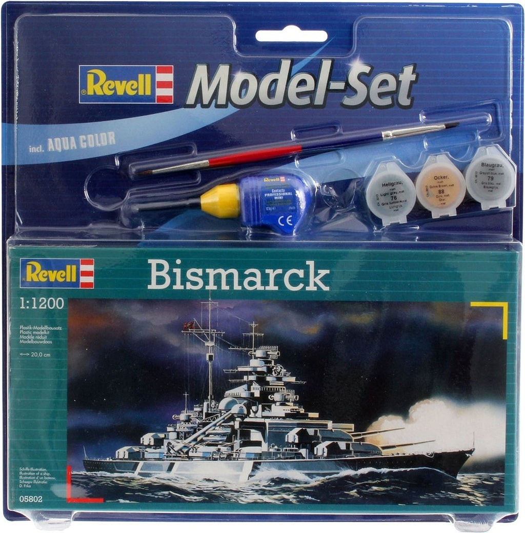 Revell modelbouwpakket schepen – 65802 bismarck ship – model set plastic – 1:1200 – modelbouw