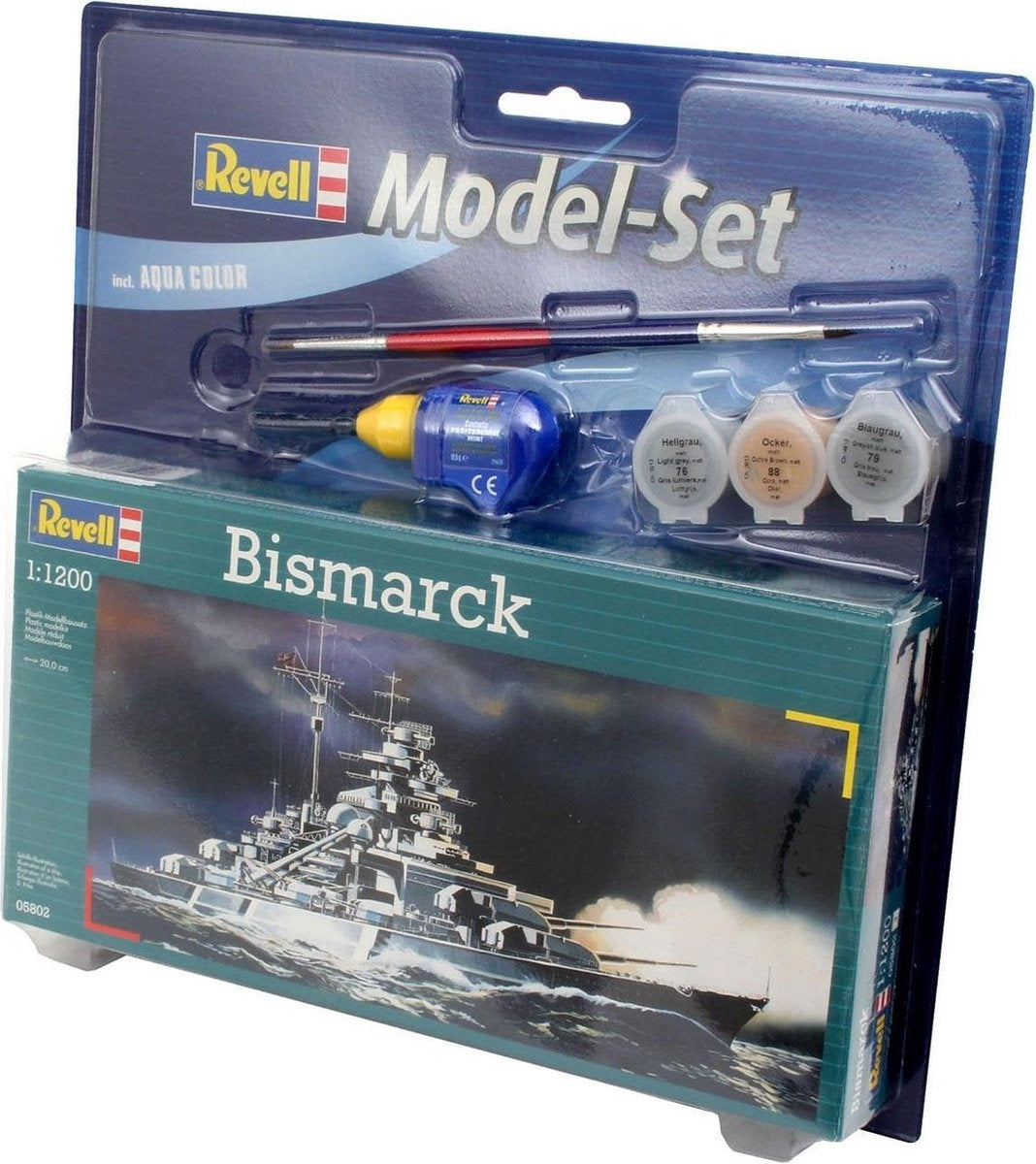 Revell modelbouwpakket schepen – 65802 bismarck ship – model set plastic – 1:1200 – modelbouw