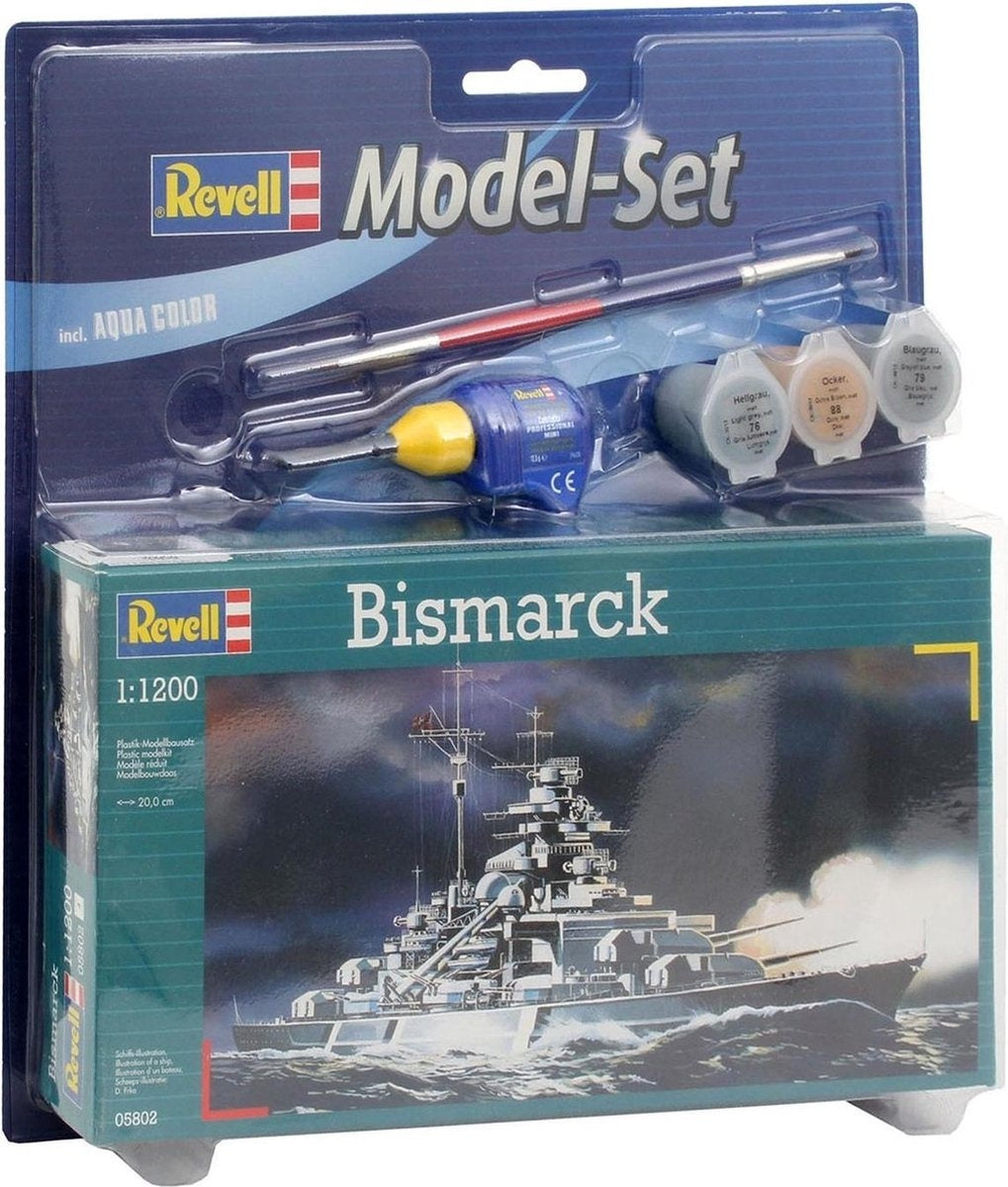 Revell modelbouwpakket schepen – 65802 bismarck ship – model set plastic – 1:1200 – modelbouw