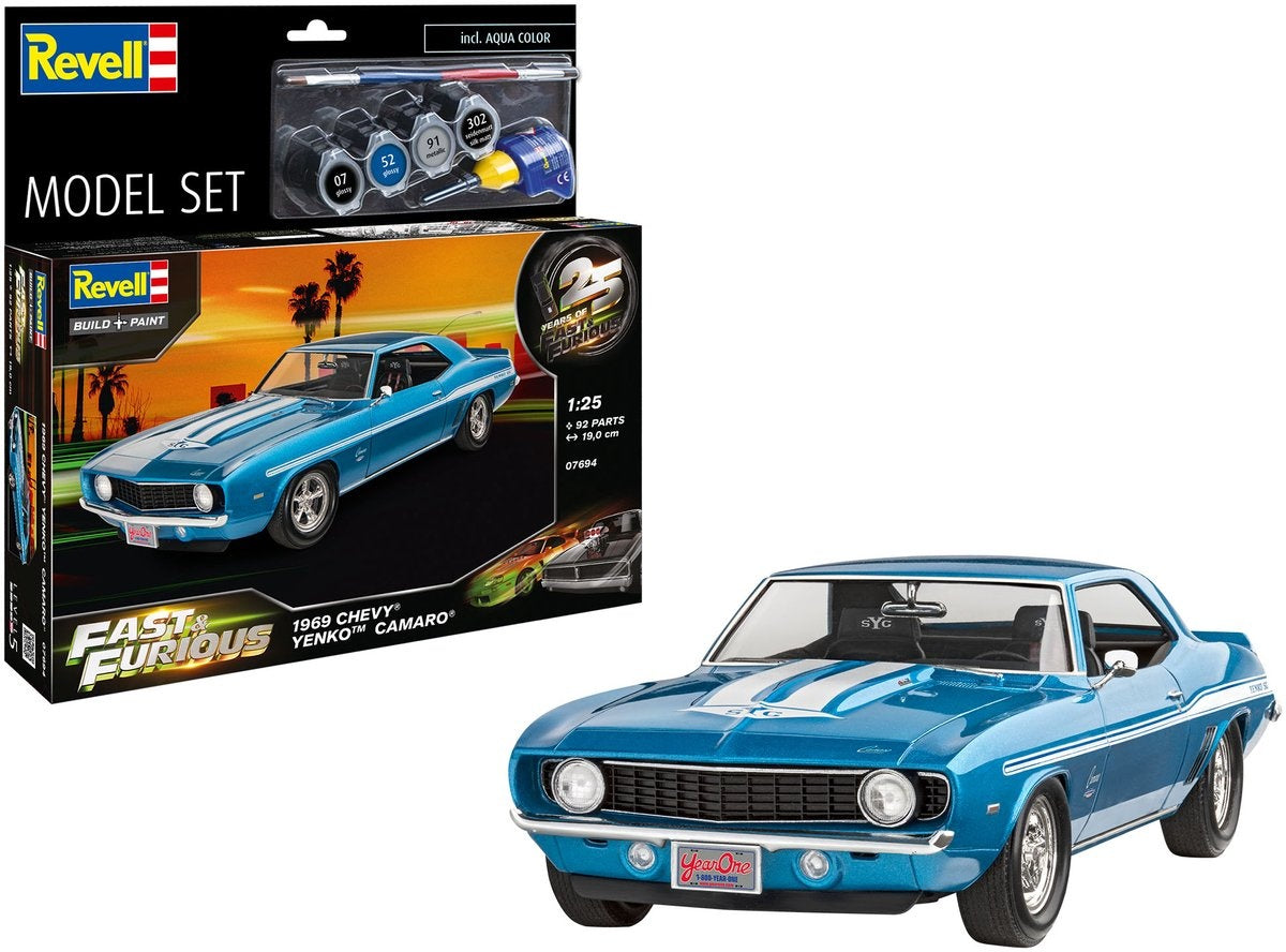 Revell modelbouwpakket militaire voertuigen – 67694 fast – furious 1969 chevy camaro yenko – model set plastic – 1:25 – modelbouw