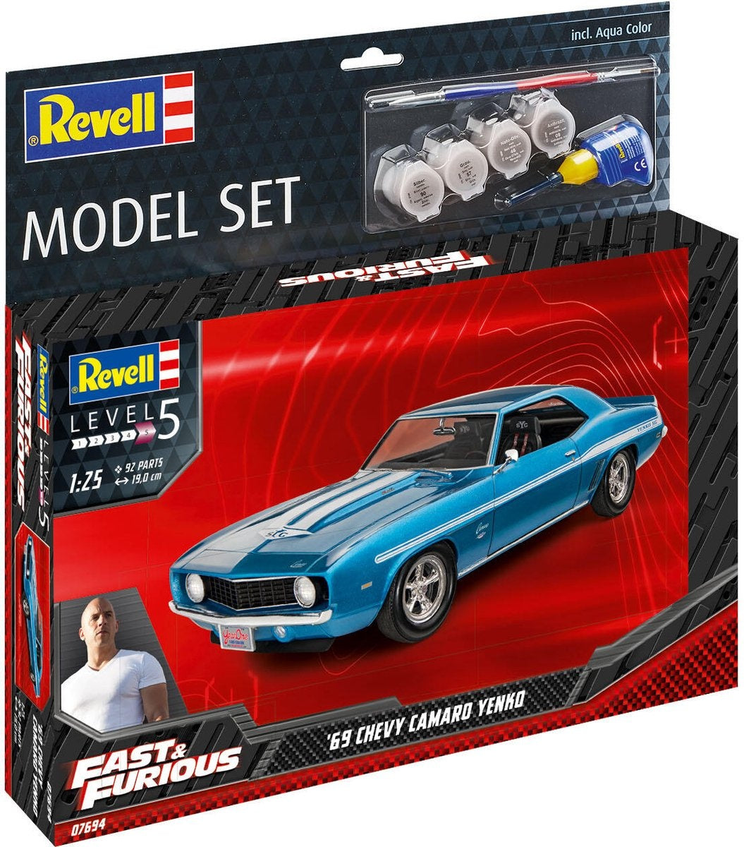 Revell modelbouwpakket militaire voertuigen – 67694 fast – furious 1969 chevy camaro yenko – model set plastic – 1:25 – modelbouw