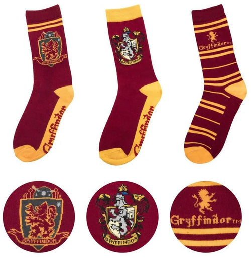 Cinereplicas Harry Potter – gryffindor sokken – set van 3 – rood