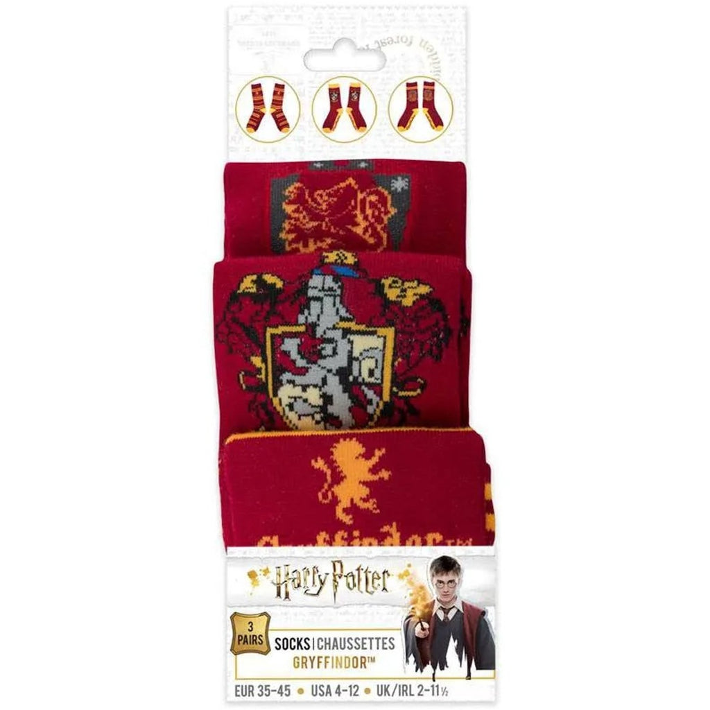 Cinereplicas Harry Potter – gryffindor sokken – set van 3 – rood
