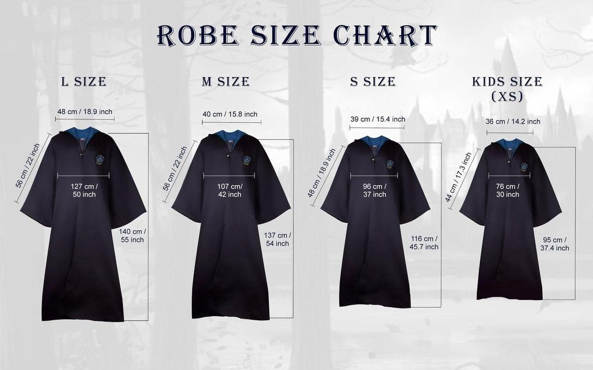 Harry Potter – ravenclaw wizard robe – ravenklauw tovenaar kostuum – XL