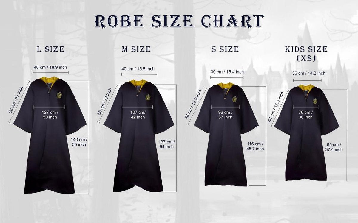 Harry Potter – hufflepuff wizard robe – huffelpuf tovenaar kostuum – XL