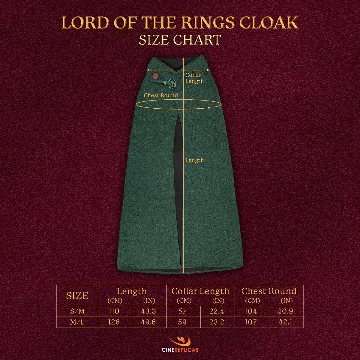 Cinereplicas lord of the rings – Hobbit cloak (s/m) jackets