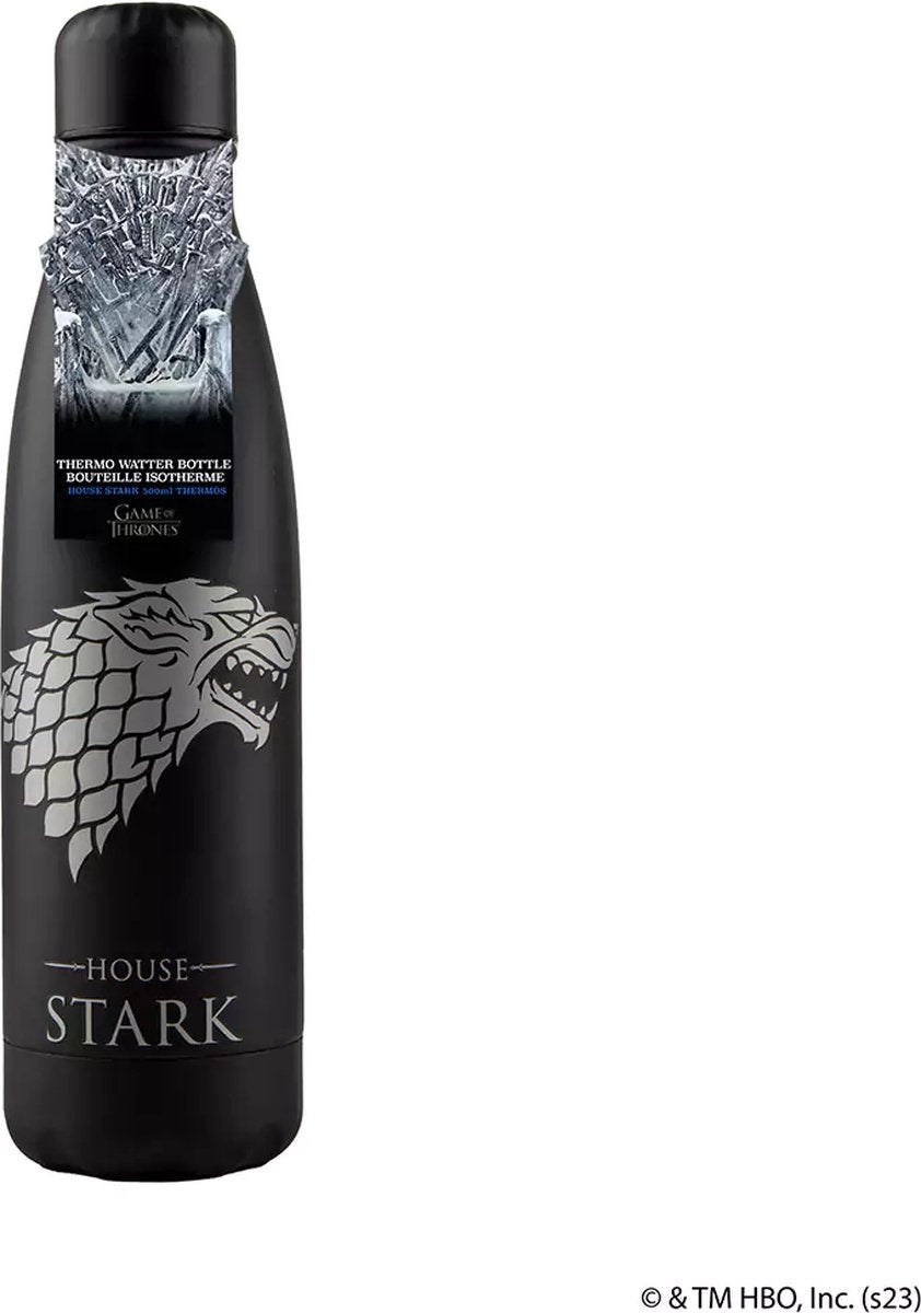 Cinereplicas game of thrones – game of thrones thermo house stark waterfles – zwart