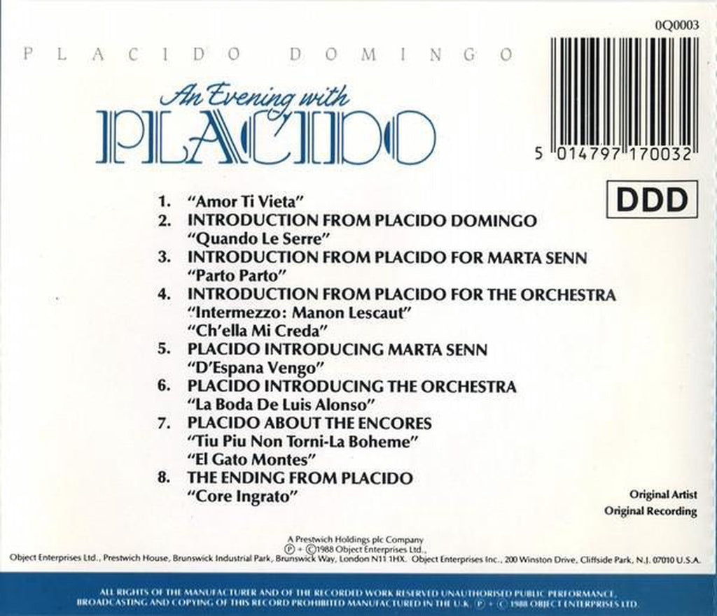 Evening with plácido domingo – CD