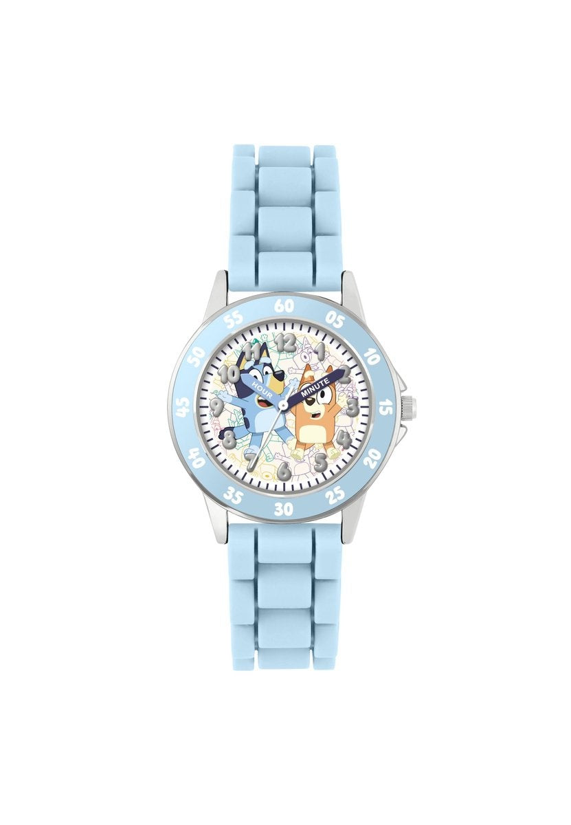 Bluey blue leerklok horloge