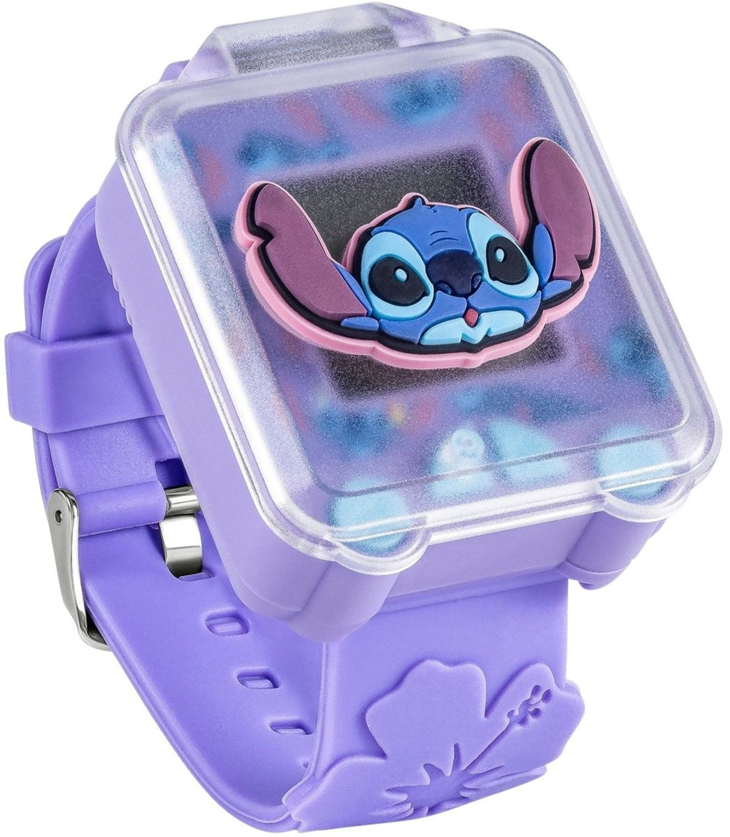 Stitch leren horloge met paarse band