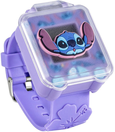 Stitch leren horloge met paarse band