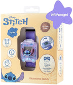 Stitch leren horloge met paarse band
