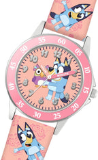 Bluey leren horloge met roze band