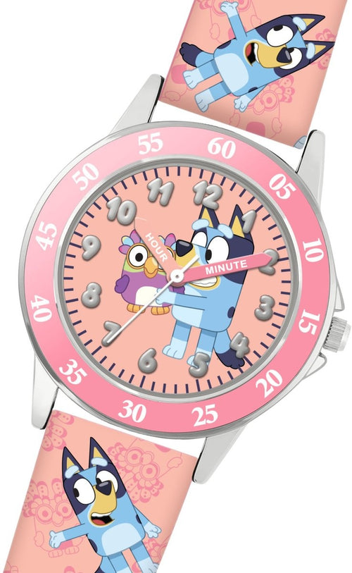 Bluey leren horloge met roze band