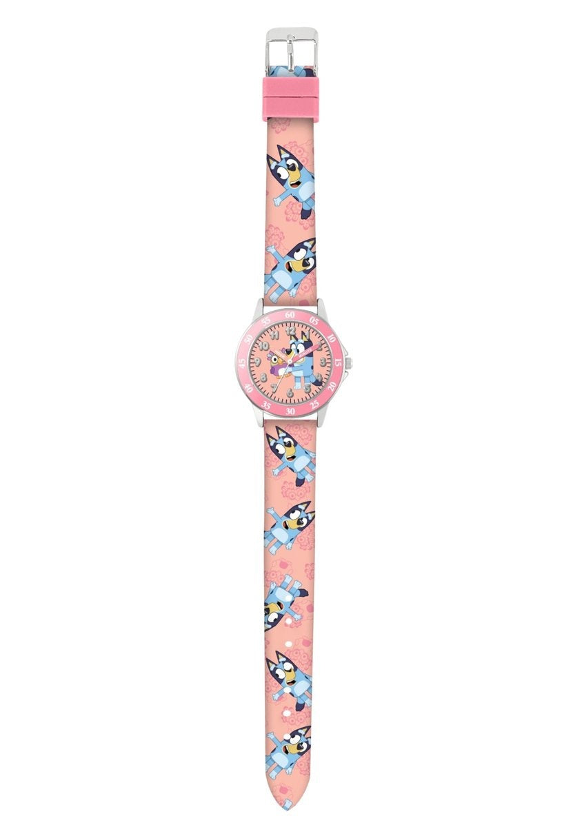 Bluey leren horloge met roze band