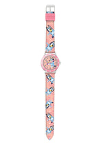 Bluey leren horloge met roze band