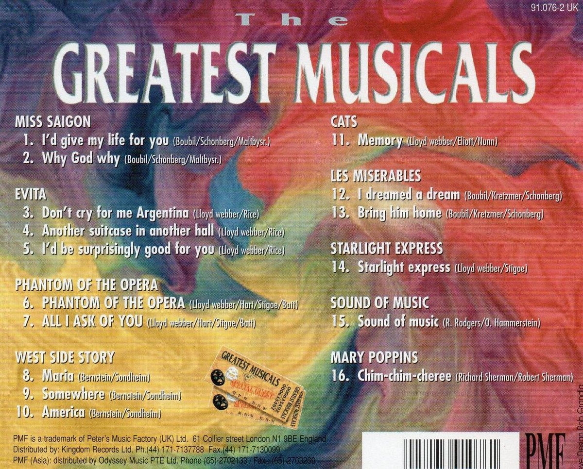 The greatest musicals – CD