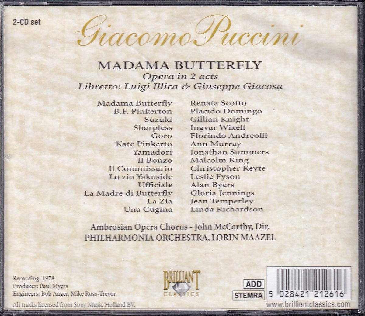 Puccini: madama butterfly – CD