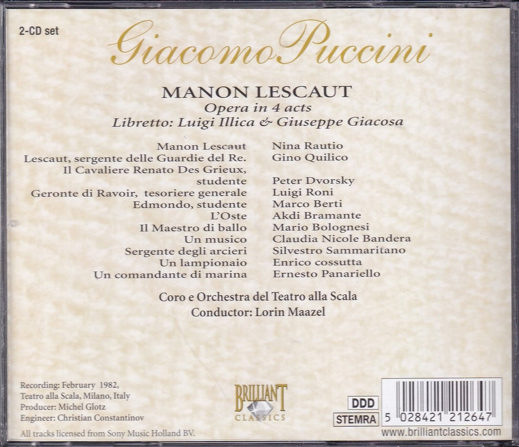 Puccini: manon lescaut – CD