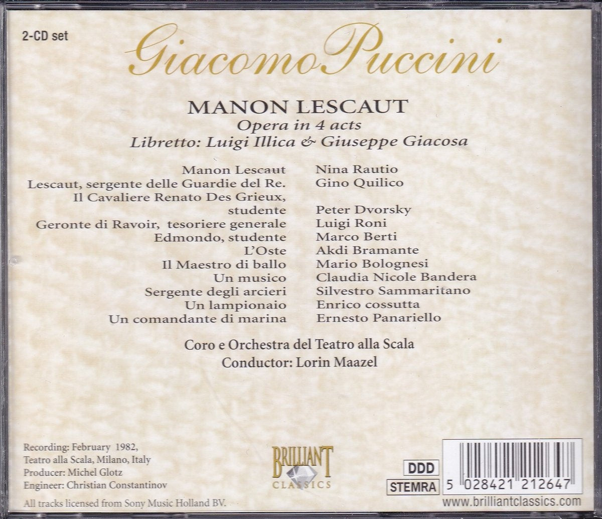 Puccini: manon lescaut – CD
