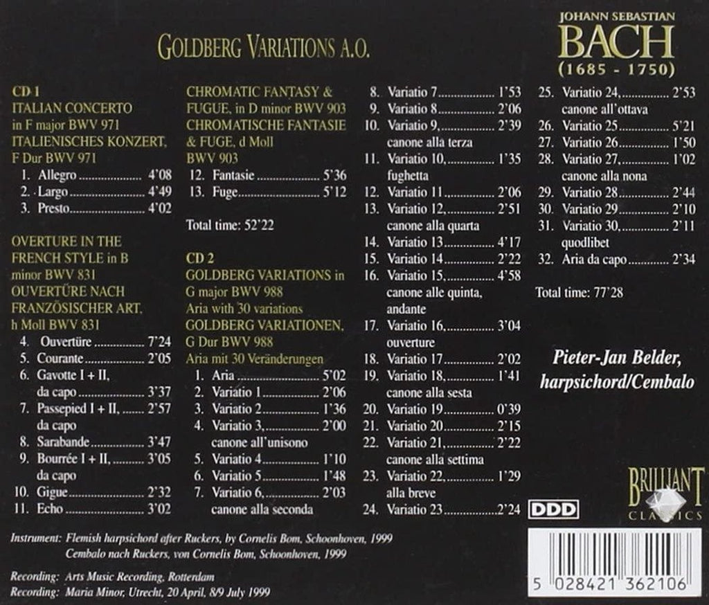 Bach: goldberg variations and others CD
