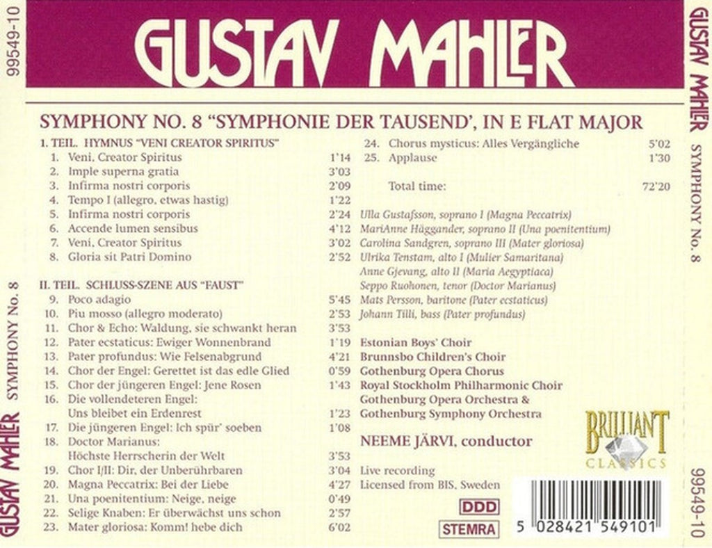 Mahler: symphony no. 8 – CD