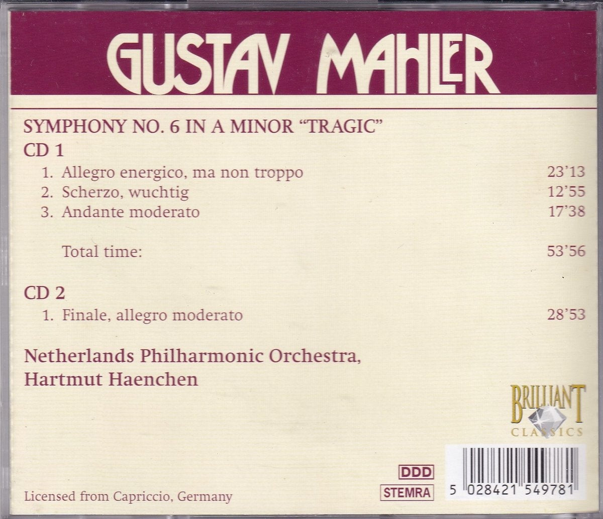 Mahler: symphony no. 6 – CD