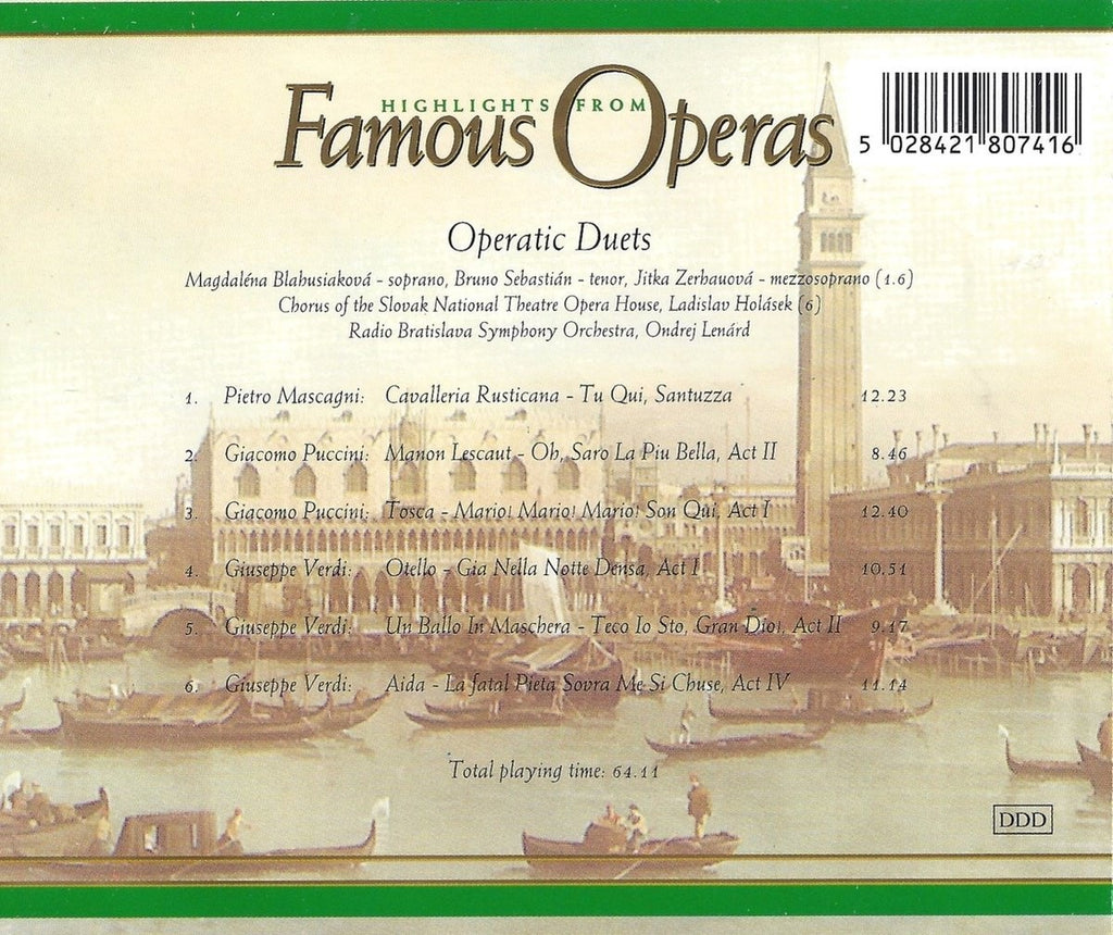 Mascagni – puccini – verdi – highlights from famous operas – CD