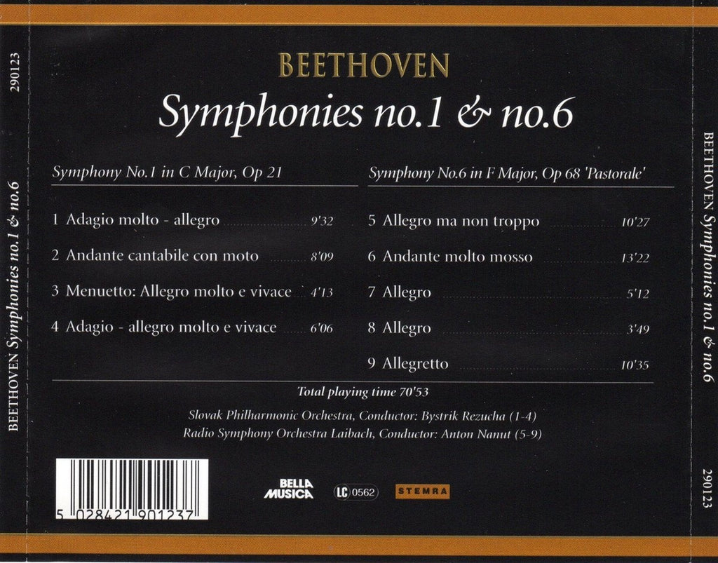 Beethoven symphonies no.1 & no.6 – CD