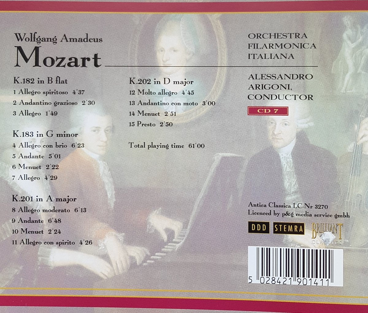Mozart – k. 182, 183, 201 & 202 – CD