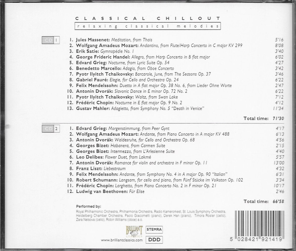 Classical chillout: relaxing classical melodies – CD