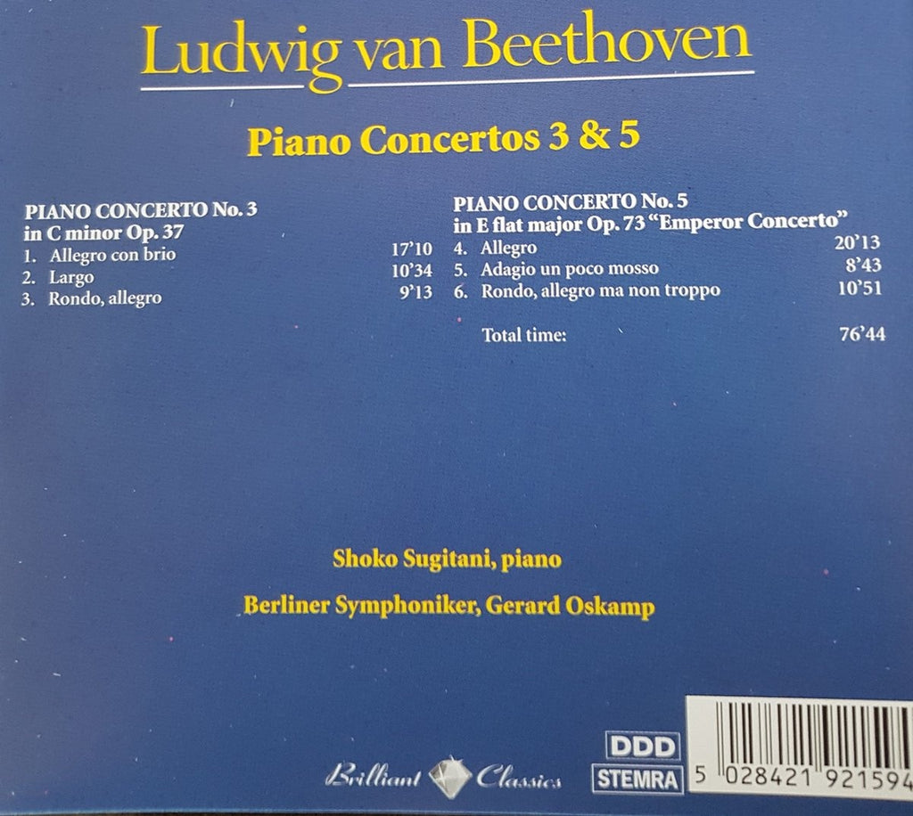 Beethoven – piano concertos 3 & 5 – CD
