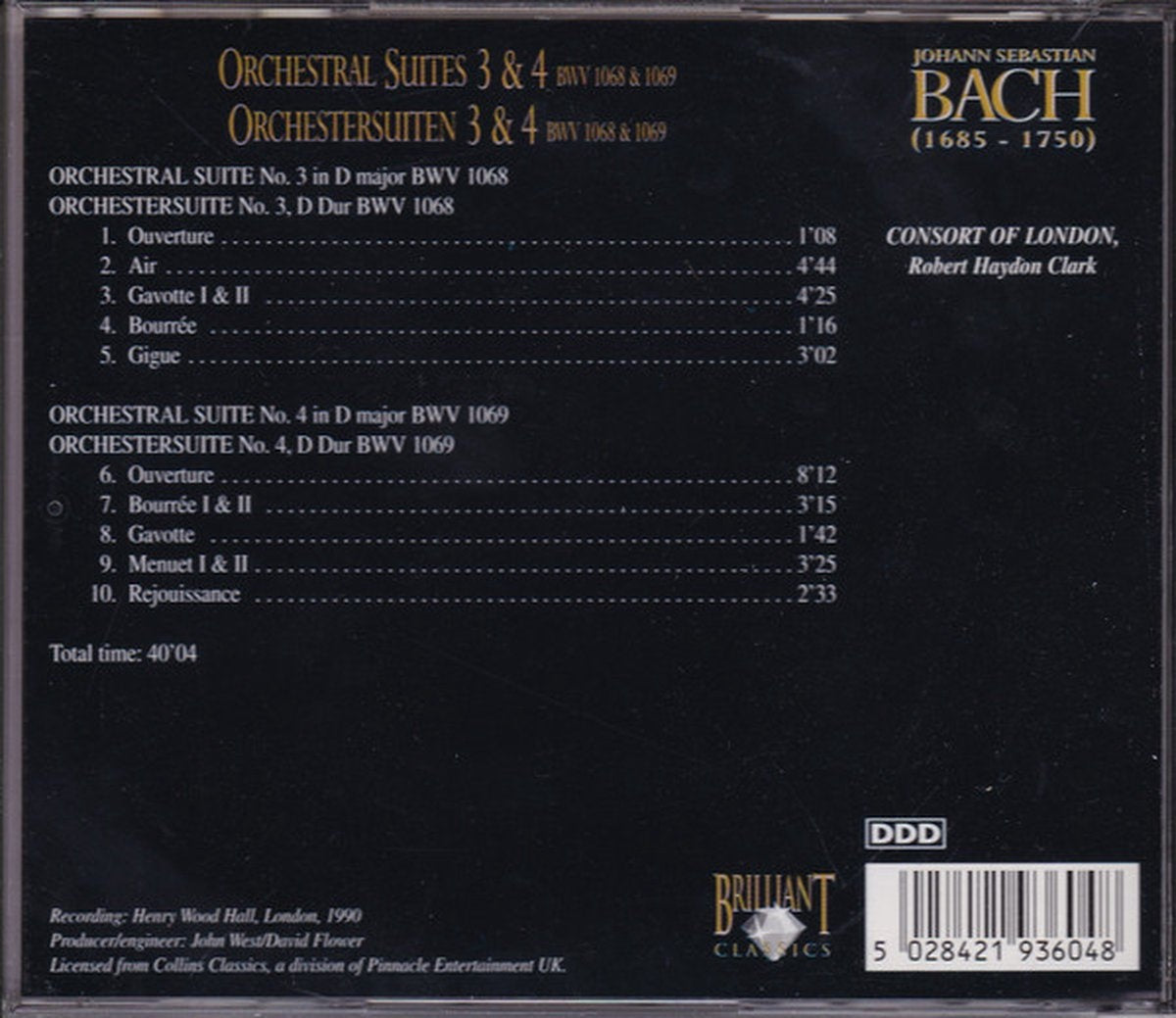 Bach – orchestral suites 3 & 4 – CD