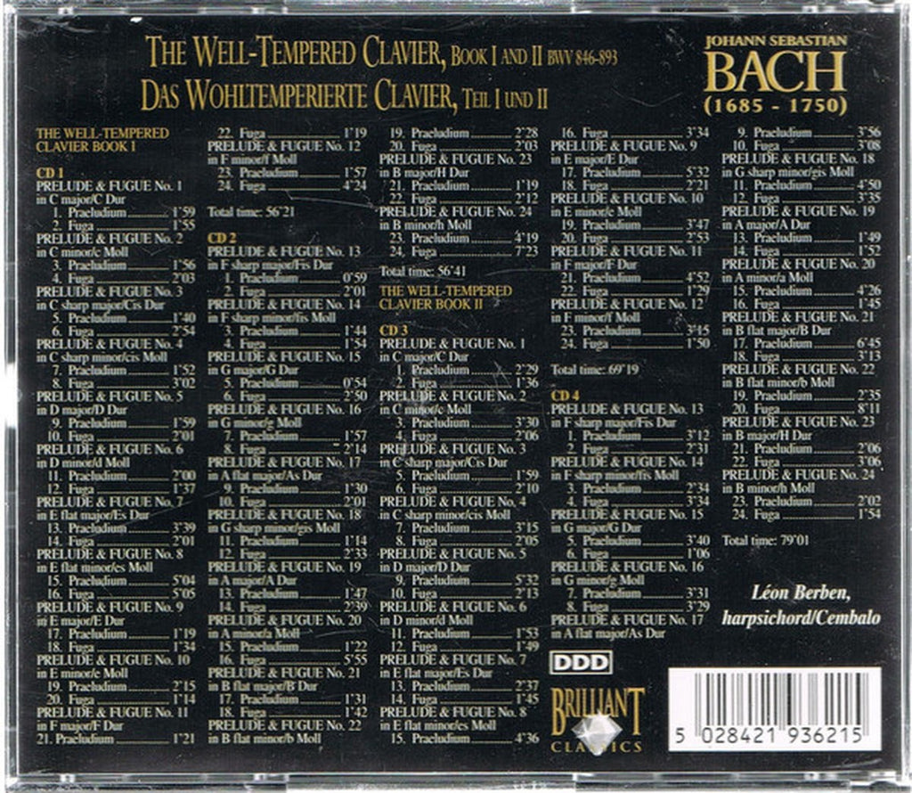 Bach – the well – tempered clavier book 1 & 2 – CD