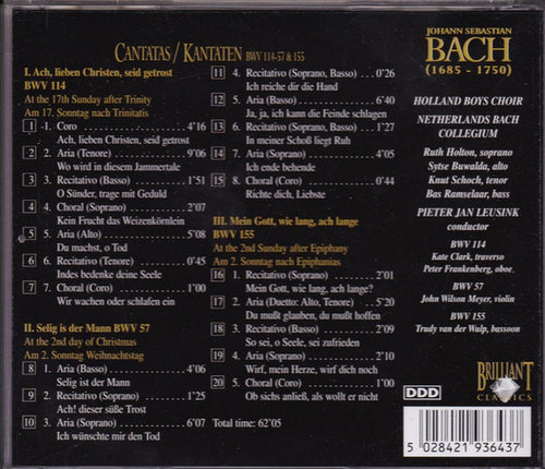 Bach – cantatas bwv 114 – 57 – 155 – CD