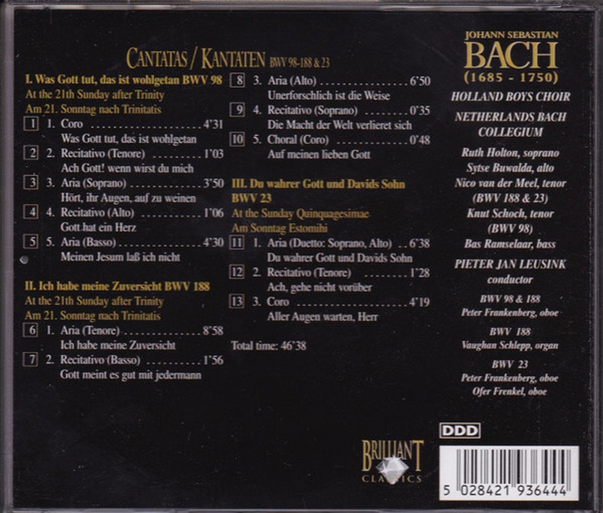 1-CD bach – cantatas bwv 98 – 188 – 23