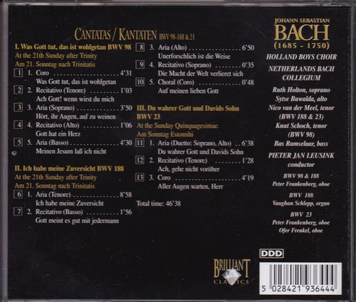 1-CD bach – cantatas bwv 98 – 188 – 23