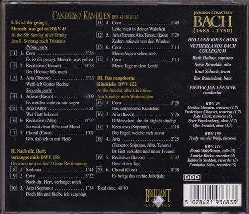 Bach edition: cantatas bwv 45, bwv 150, bwv 122 – CD