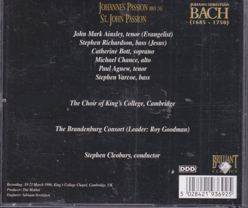Johann sebastian bach: johannes-passion – CD